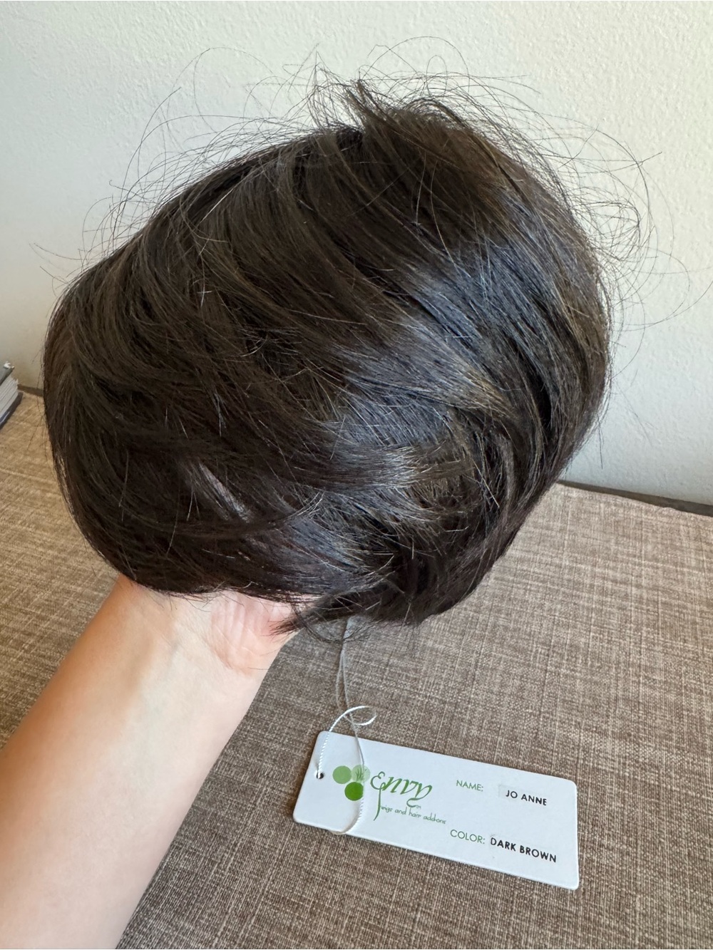 NWT Envy Jo Anne Short Dark Brown Women’s Wig
